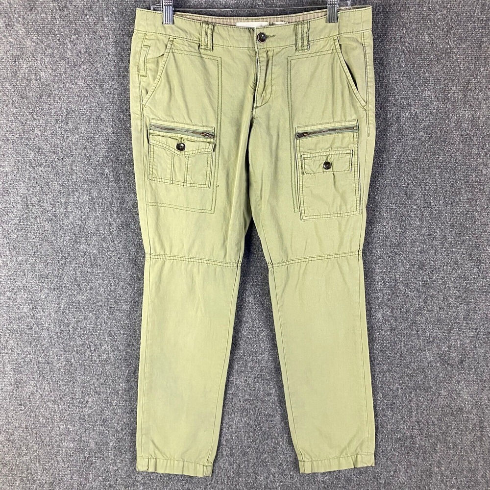 Hei Hei Anthropologie Pants Women's 28 Green‎ Cargo Tapered Chino 100% Cotton
